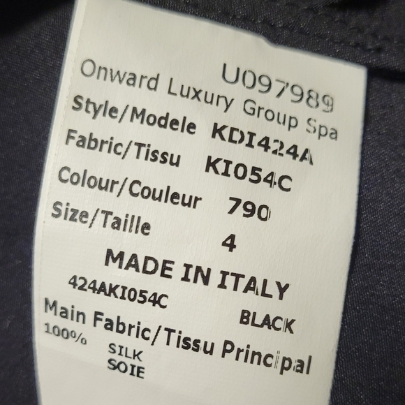 Michael Kors Collection Women’s Silk Jumpsuit Ruffle V-Neck Flutter Sleeve Black - Picture 11 of 16